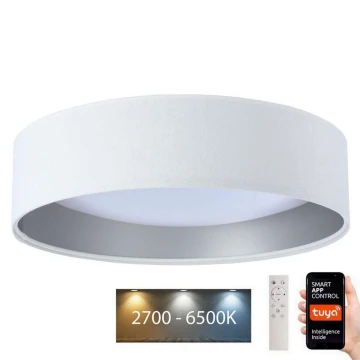 Plafón LED regulable SMART GALAXY LED/36W/230V d. 55 cm 2700-6500K Wi-Fi Tuya blanco/plateado + mando a distancia