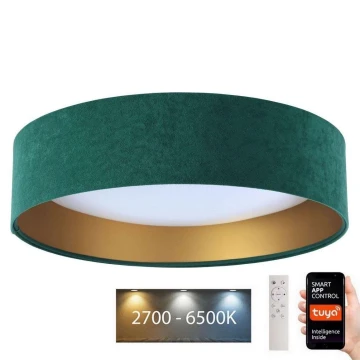 Plafón LED regulable SMART GALAXY LED/36W/230V d. 55 cm 2700-6500K Wi-Fi Tuya verde/dorado + mando a distancia