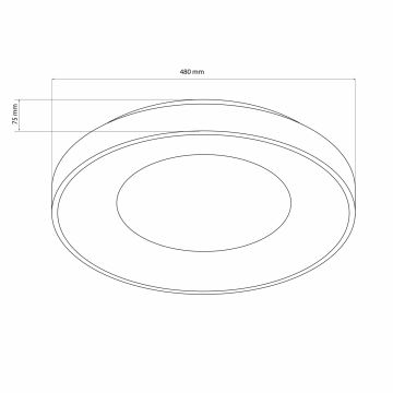 Luz de techo LED regulable para baño WITOLD LED/72W/230V 3000-6000K IP44 + control remoto