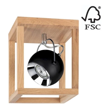 Plafón LED ROY 1xGU10/5W/230V roble mate – Certificado FSC