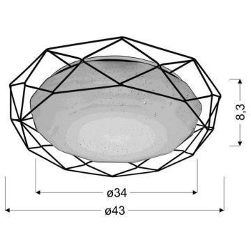 Plafón LED SVEN LED/24/230V negro