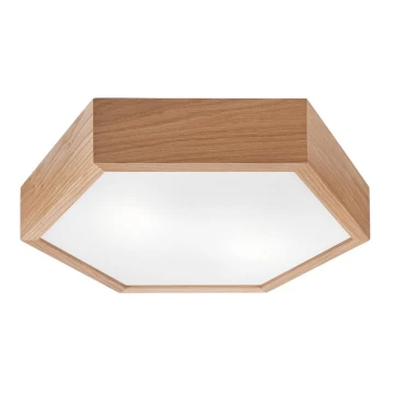 Plafón OAK HEX 2xE27/60W/230V diámetro 43 cm roble