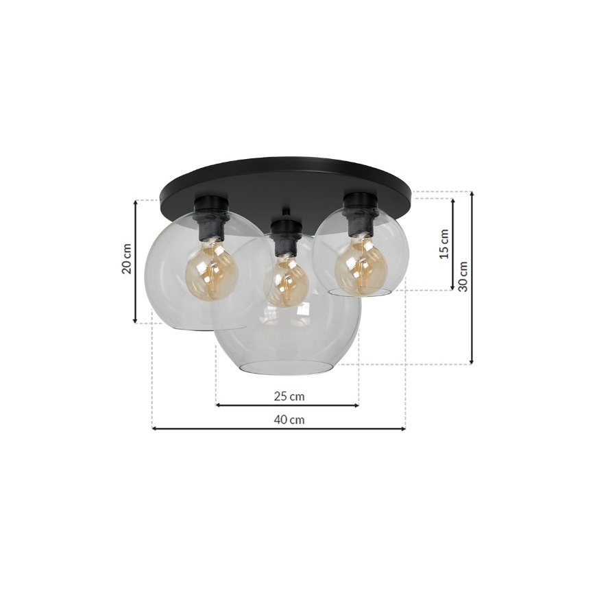 Plafón SOFIA 3xE27/60W/230V clara
