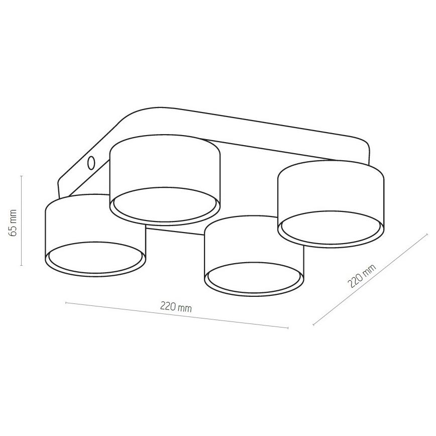 Plafón SPACE 4xGX53/15W/230V negro