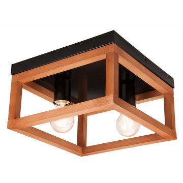 Plafón VILLY 2xE27/60W/230V marrón/negro haya