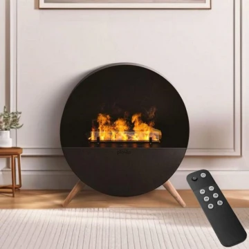 Planika - Chimenea a vapor de agua con control remoto 72,9x65,3 cm 125W/230V negro