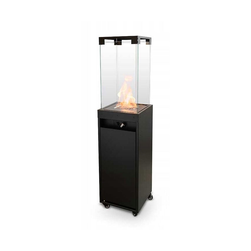 Planika - Chimenea de gas para exteriores 149,5x36 cm 8kW negro + funda protectora