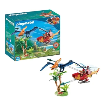 Playmobil - Juego de construcción infantil helicóptero con Pterodáctilo 39 piezas