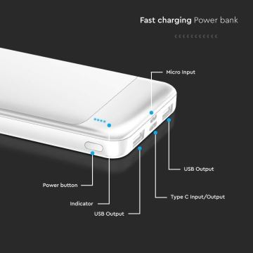 Power Bank Power Delivery 10000mAh/22,5W/5V blanco