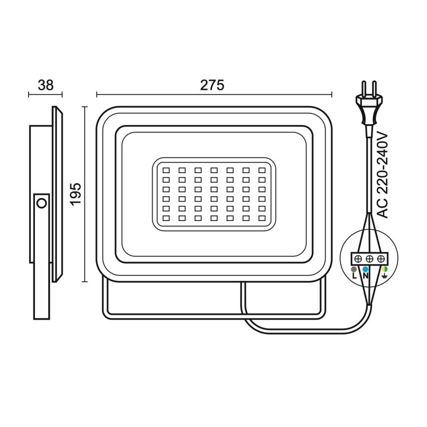 Proyector LED de exterior LED/100W/230V 4000K IP65 negro