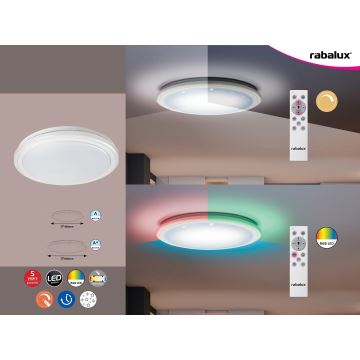 Rabalux - Plafón LED regulable con control remoto RGB LED/32W/230V