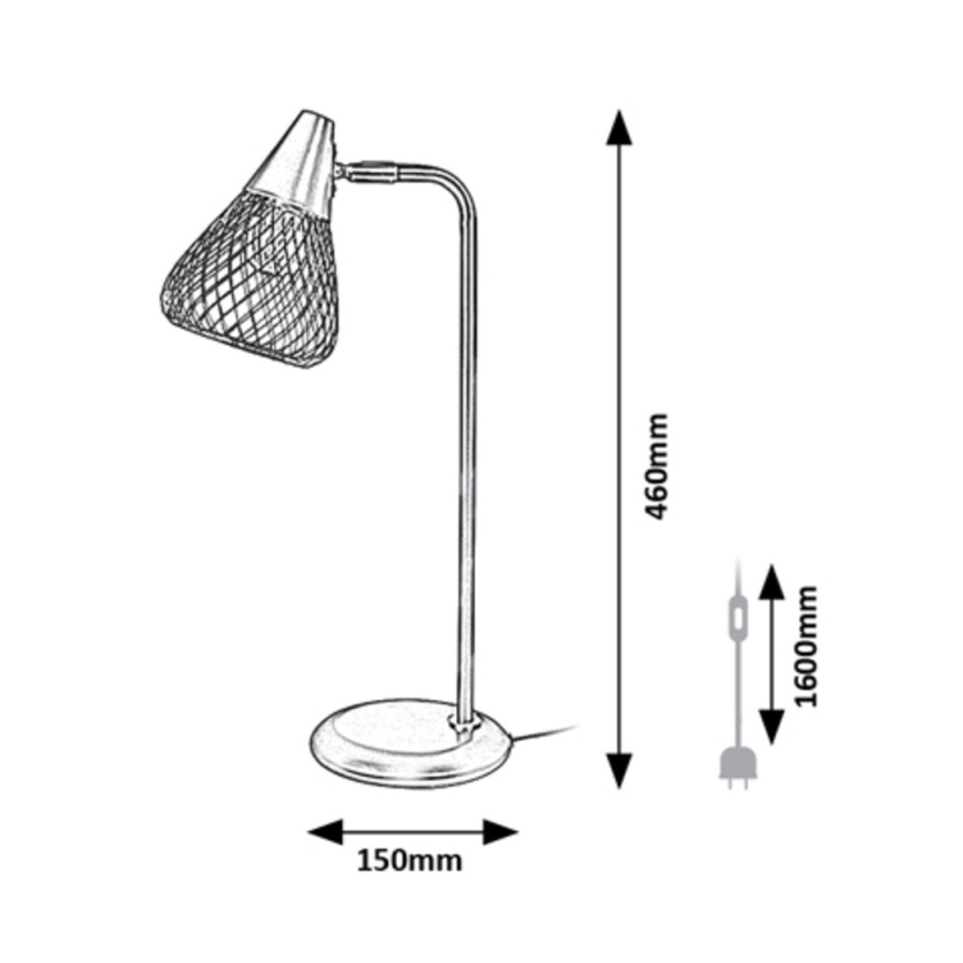 Rabalux - Lámpara de mesa 1xE14/25W/230V negro