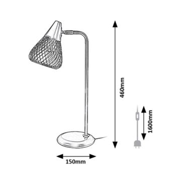 Rabalux - Lámpara de mesa 1xE14/25W/230V gris