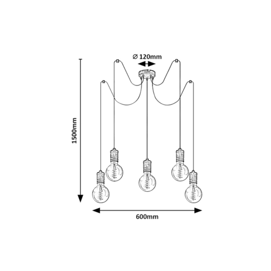 Rabalux - Lámpara colgante 5xE27/25W/230V
