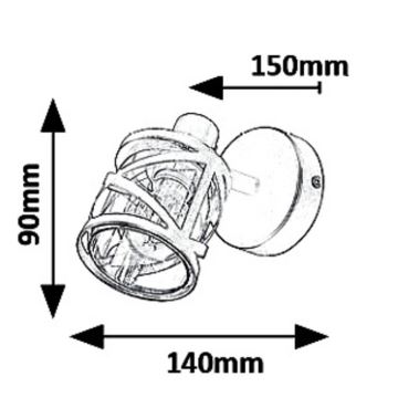 Rabalux 5335 - Foco de pared OBERON 1xE14/40W/230V