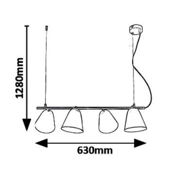 Rabalux 5377 - Lámpara colgante ALTDER 4xE14/40W/230V
