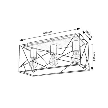 Rabalux - Plafón 3xE27/40W/230V