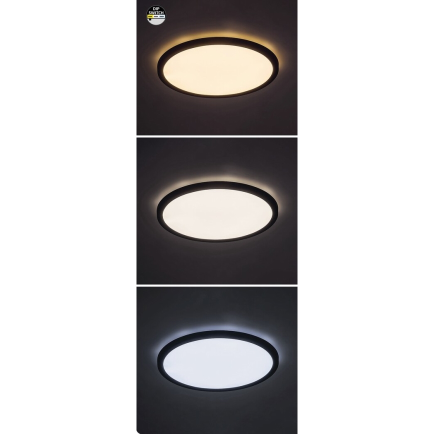 Rabalux - Plafón LED LED/36W/230V 3000/4000/6000K diá. 40 cm negro