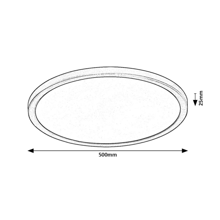 Rabalux - Plafón LED LED/36W/230V 3000/4000/6000K diá. 50 cm negro