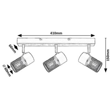 Rabalux - Foco 3xE14/40W/230V roble