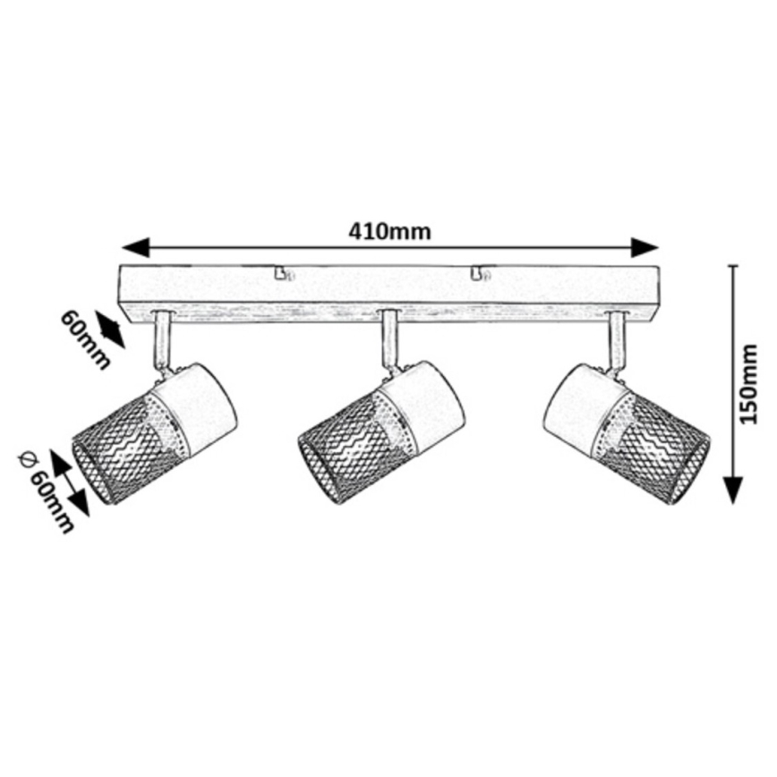 Rabalux - Foco 3xE14/40W/230V roble