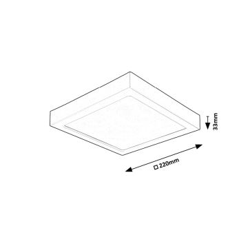 Rabalux - Plafón LED LED/24W/230V 4000K 22x22 cm blanco