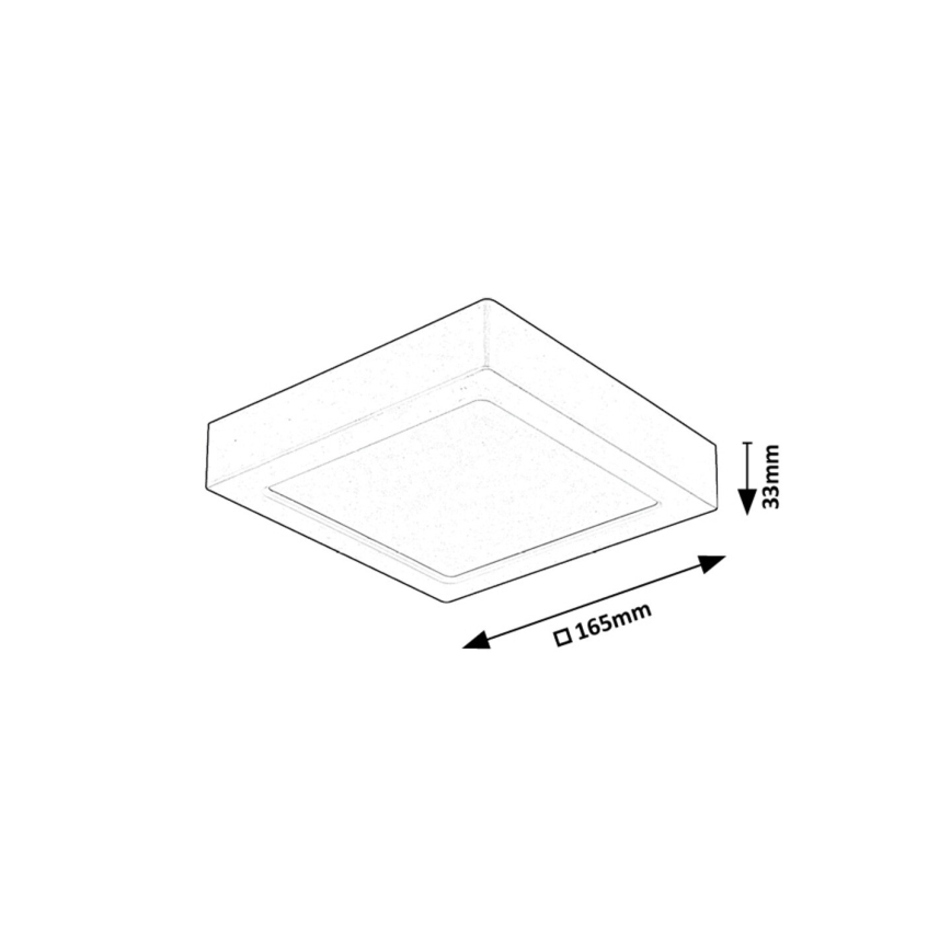 Rabalux - Plafón LED LED/15W/230V 4000K 16x16 cm negro