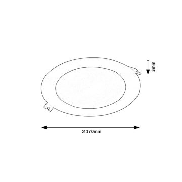 Rabalux - Lámpara empotrable LED LED/12W/230V diá. 17 cm negro