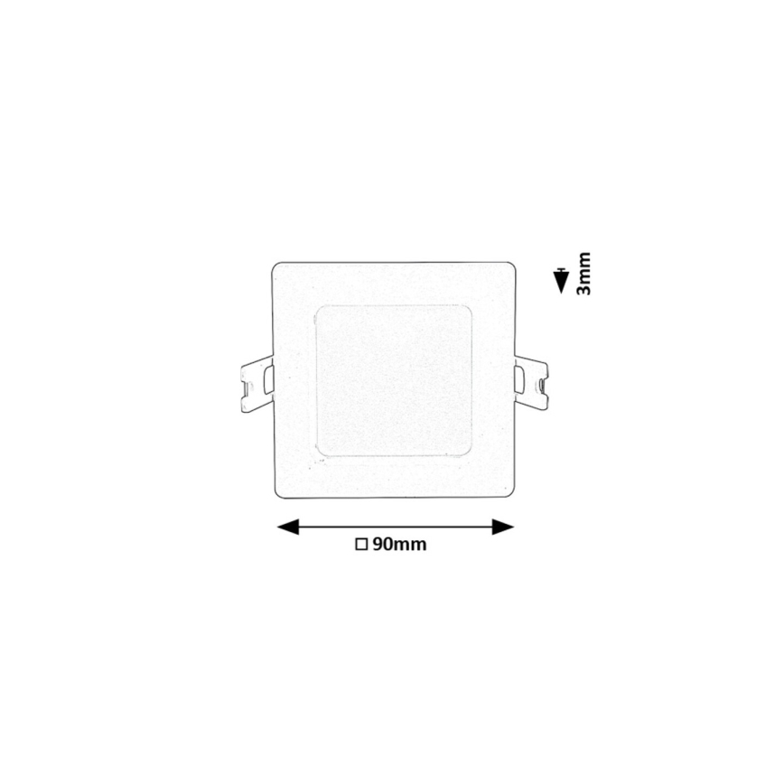 Rabalux - Lámpara empotrable LED LED/3W/230V 9x9 cm blanco