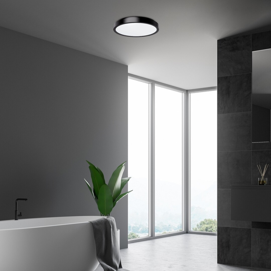 Rabalux - Plafón LED de baño LED/36W/230V IP44 4000K diá. 35 cm negro