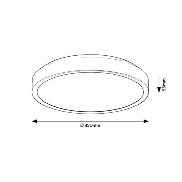 Rabalux - Plafón LED de baño LED/36W/230V IP44 4000K diá. 35 cm negro