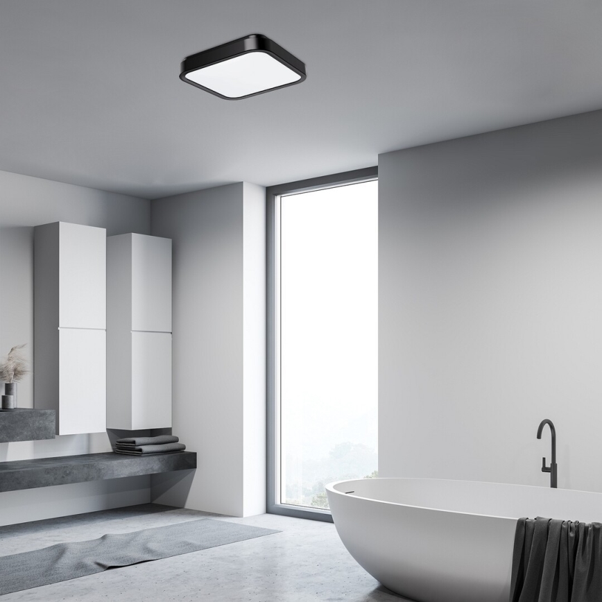 Rabalux - Plafón LED de baño LED/48W/230V IP44 4000K 42x42 cm negro