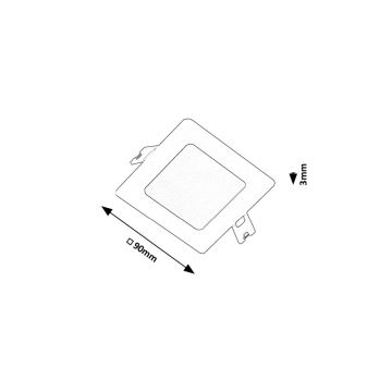 Rabalux - Lámpara empotrable LED LED/3W/230V 9x9cm negro