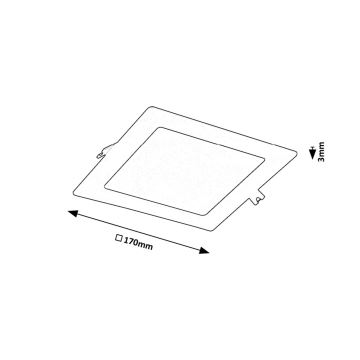 Rabalux - Lámpara empotrable LED LED/12W/230V 17x17 cm negro