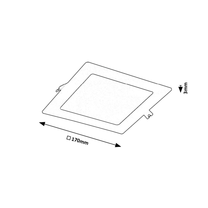 Rabalux - Lámpara empotrable LED LED/12W/230V 17x17 cm negro