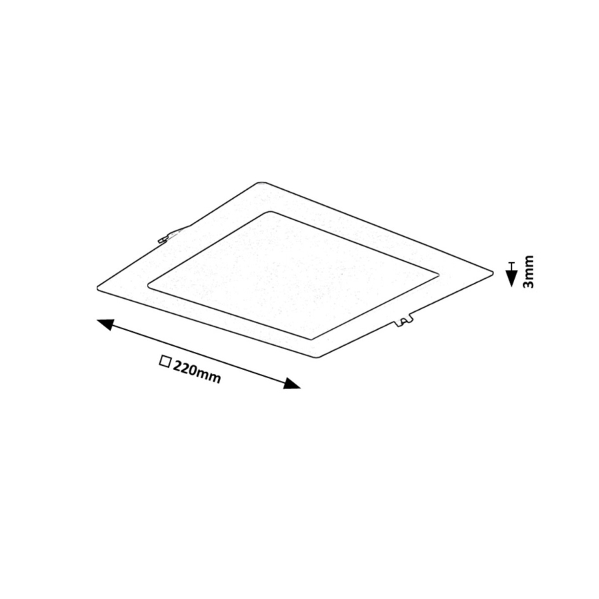 Rabalux - Lámpara empotrable LED LED/18W/230V 22x22 cm negro