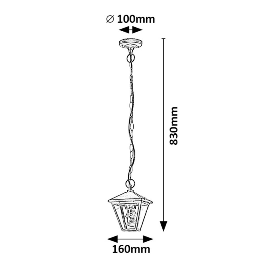 Rabalux - Lámpara colgante para exterior 1xE27/40W/230V IP44