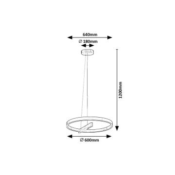 Rabalux 72222 - Lámpara de araña LED en ristra THRAC LED/34W/230V cromo mate