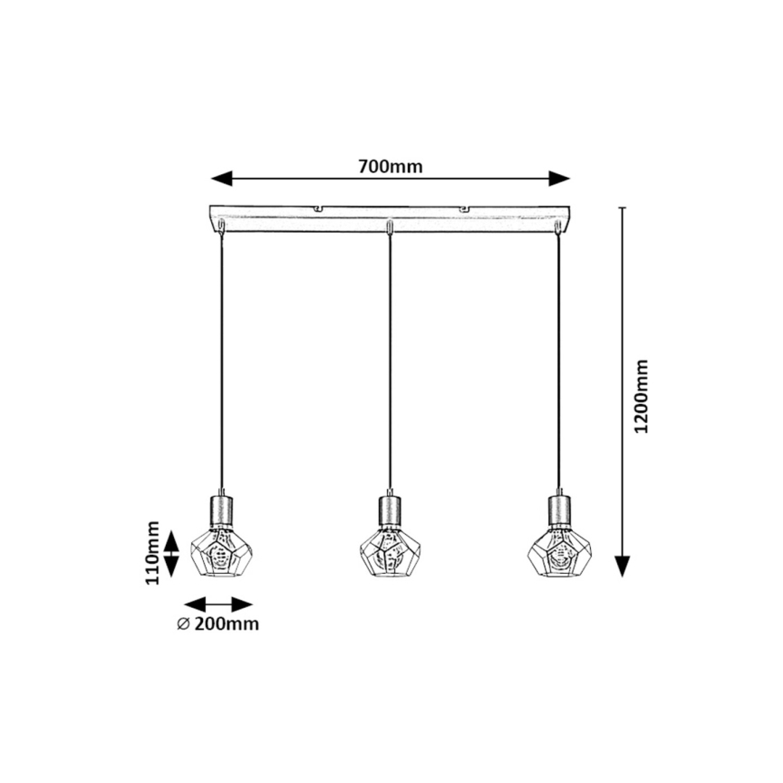 Rabalux - Lámpara colgante 3xE27/40W/230V