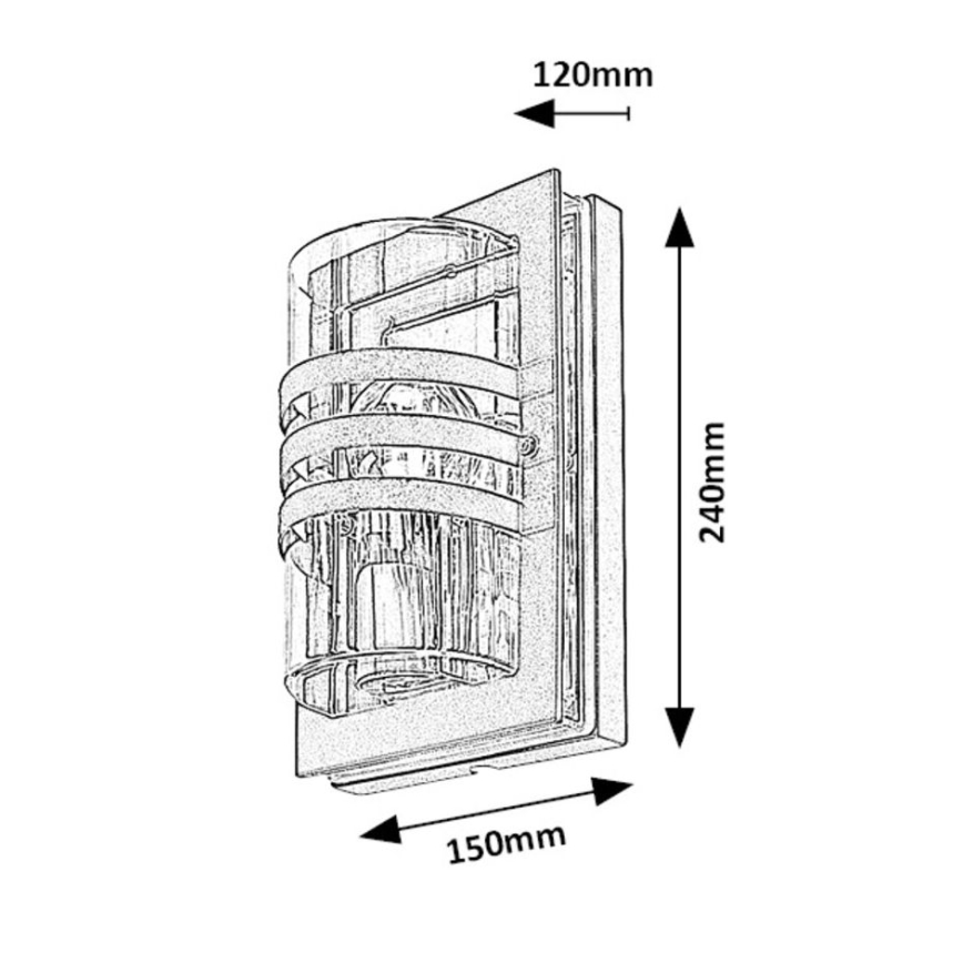 Rabalux - Aplique de exterior 1xE27/40W/230V IP44
