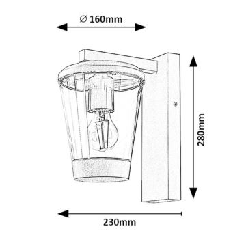 Rabalux - Aplique de exterior 1xE27/40W/230V IP44