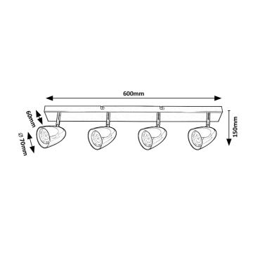 Rabalux - Foco 4xGU10/5W/230V blanco