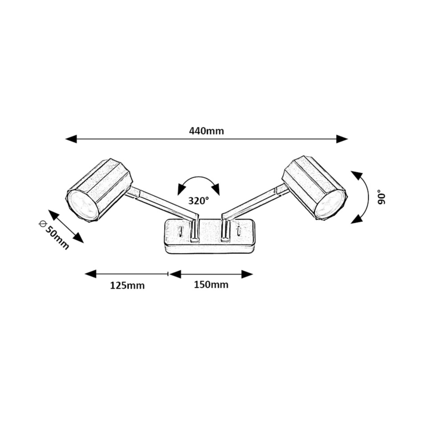 Rabalux - Foco de pared 2xGU10/5W/230V