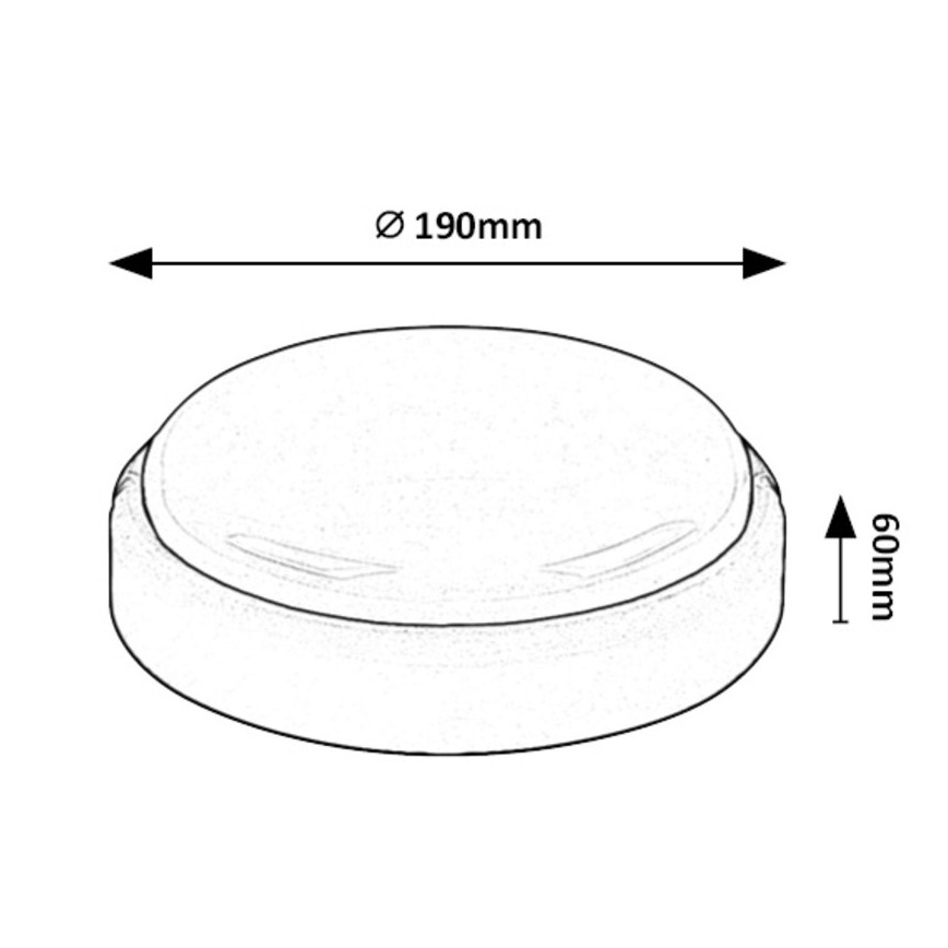 Rabalux - Plafón LED de exterior LED/15W/230V IP54 negro