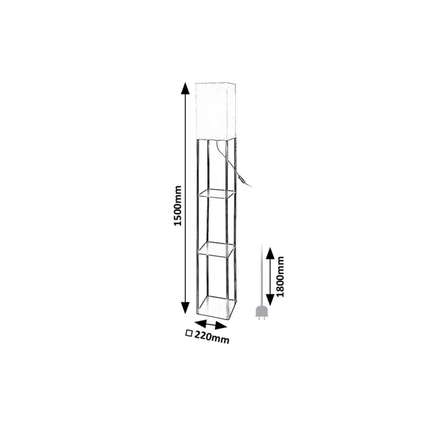 Rabalux 74191 - Lámpara de pie con estantes BRONN 1xE27/40W/230V