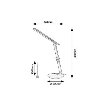 Rabalux - Lámpara de mesa regulable LED táctil con mostrar LED/9W/230V 3000/4000/6500K