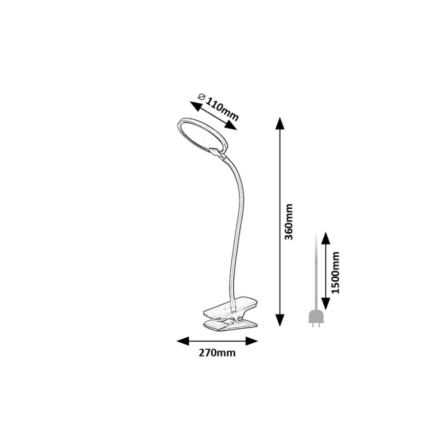 Rabalux - Lámpara de mesa LED regulable con clip LED/7W/230V 3000K