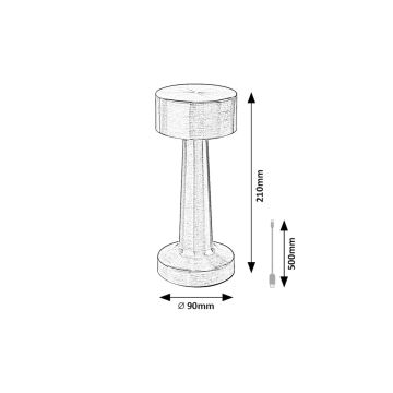 Rabalux 74207 - Lámpara LED de mesa táctil recargable SENAN LED/2,7W/5V 1200mAh dorado