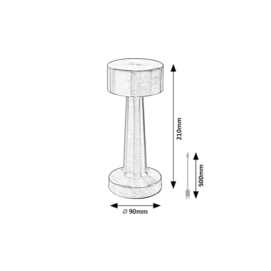 Rabalux 74208 - Lámpara de mesa táctil LED recargable SENAN LED/2,7W/5V 1200mAh cromo