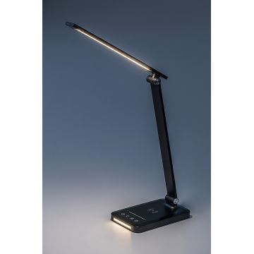 Rabalux 74213 - Lámpara LED de mesa flexible regulable con carga inalámbrica QI y USB LED/5W/5V 3000-6500K